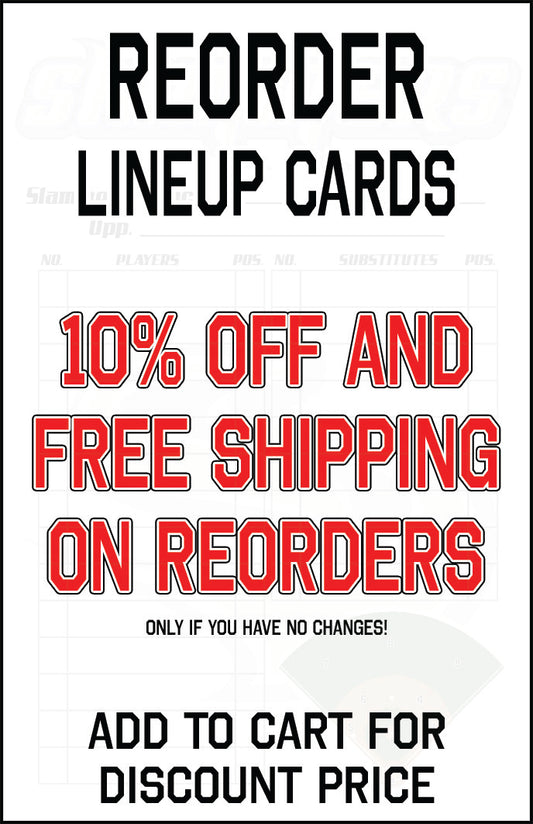 Reorder Lineup Cards (Add to cart for discount)