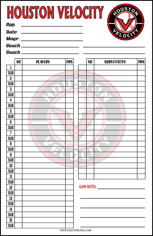 Baseball and Softball Custom Logo Lineup Cards - Design BN1