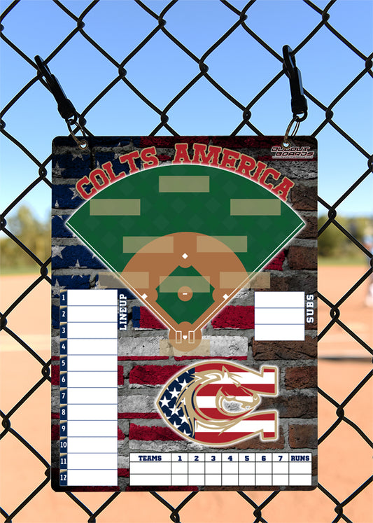 Baseball Lineup Board, Flag Design Vertical