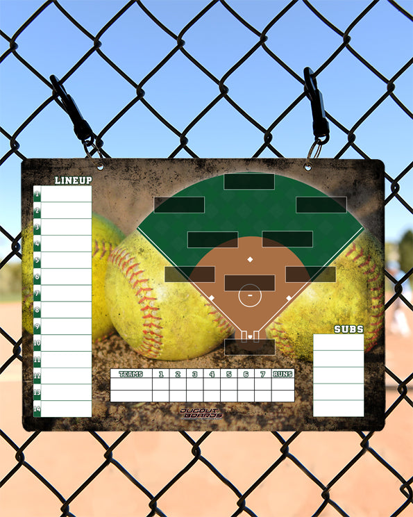 Lineup Board, Standard Grunge Softball Horizontal