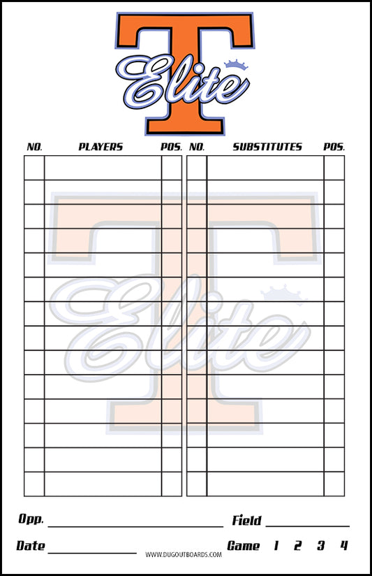 Baseball Lineup Card - F2 Design