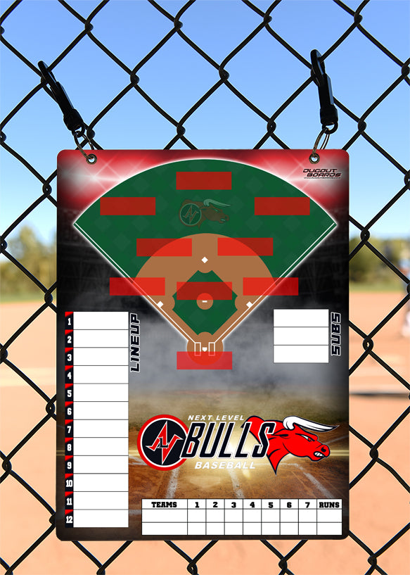 Baseball Lineup Board, Field Design Vertical