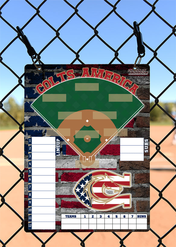 Baseball Lineup Board, Flag Design Vertical