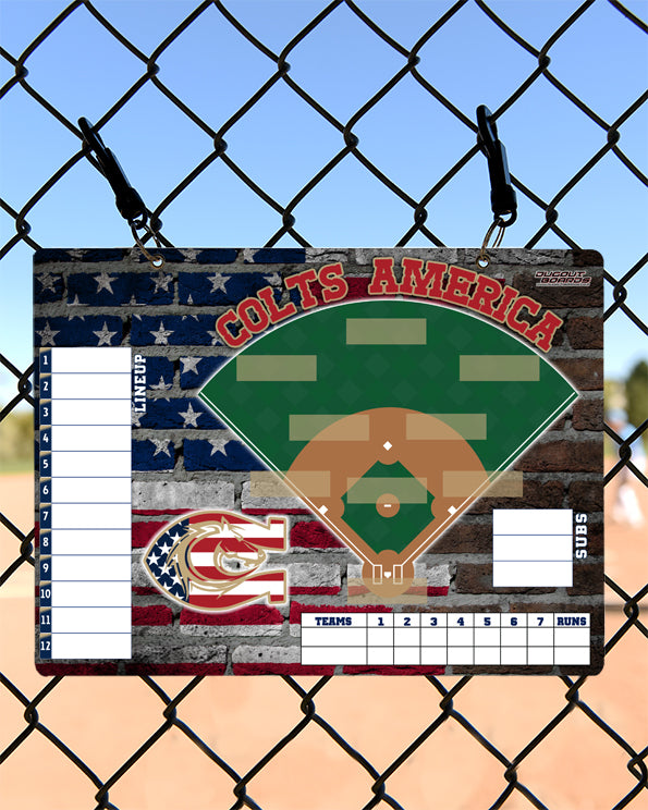 Baseball Lineup Board, Flag Design Horizontal