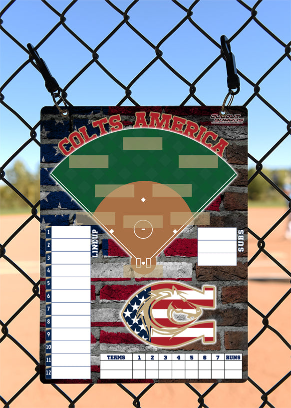 Softball Lineup Board, Flag Design Vertical