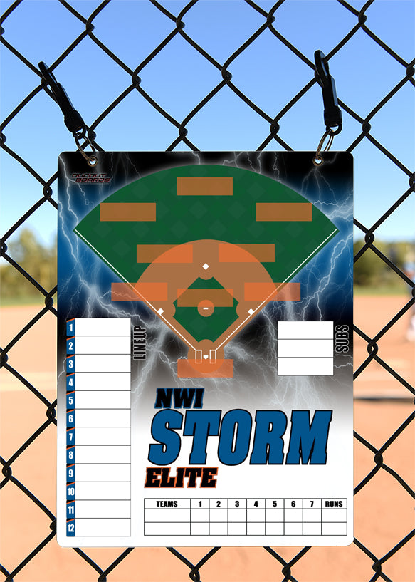 Baseball Lineup Board, Lightning Design Vertical