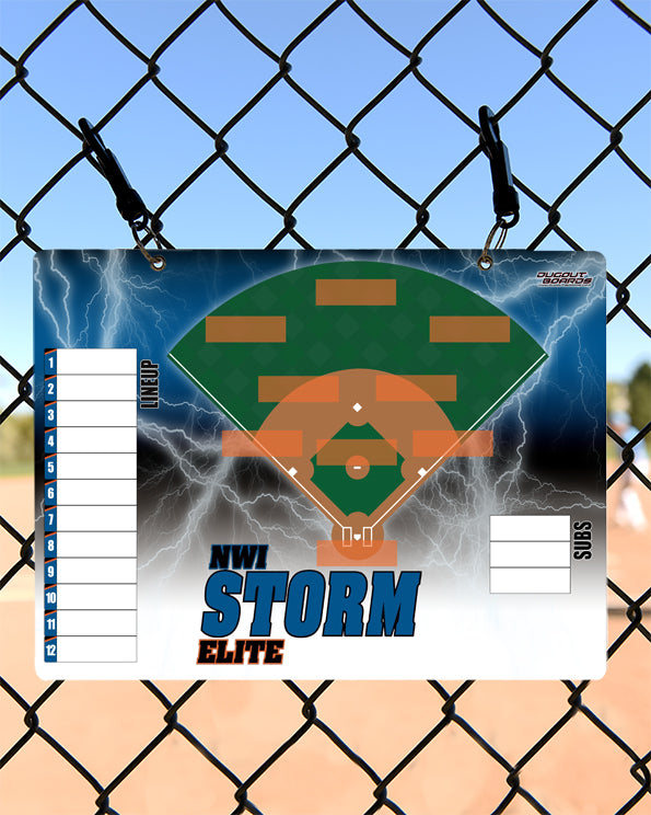Baseball Lineup Board, Lightning Design Horizontal