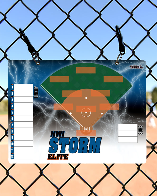 Softball Lineup Board, Lightning Design Horizontal