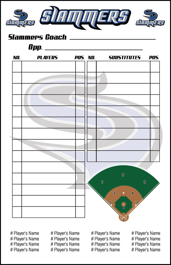 Custom Lineup Cards Roster and Logo, Design RF1