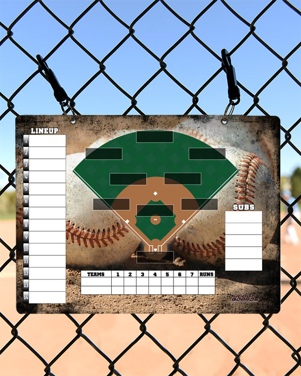 Lineup Board, Standard Grunge Baseball Horizontal
